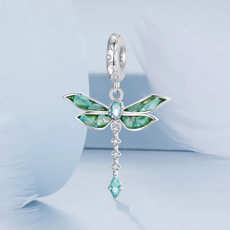 (image for) PANDORA Style Green Dragonfly Pendant - BSC983 - View 2
