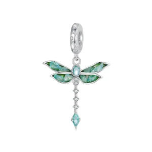 (image for) PANDORA Style Green Dragonfly Pendant - BSC983