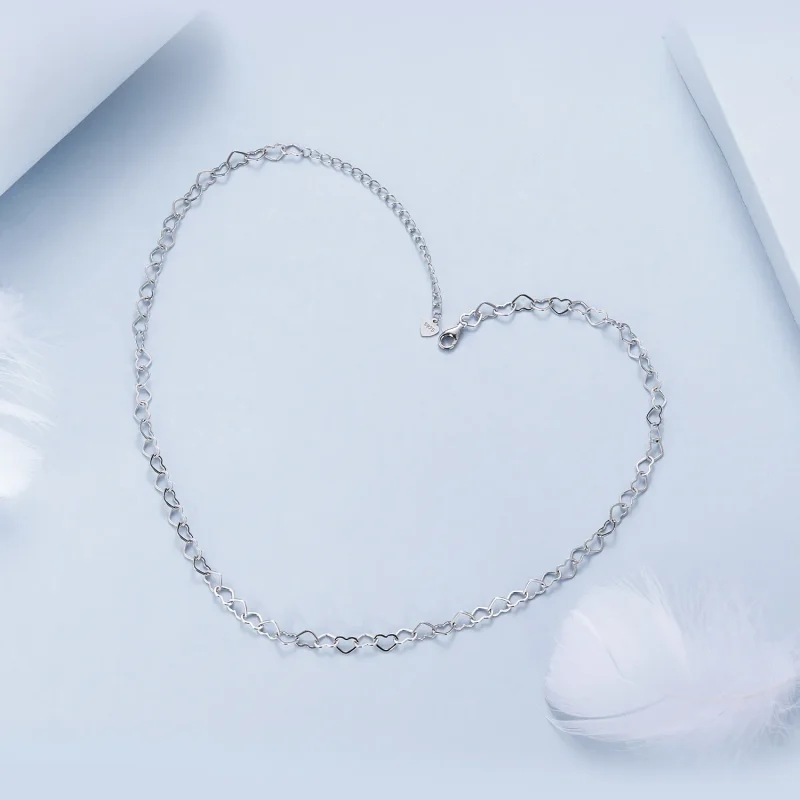 (image for) PANDORA Style Heart Chain Necklace - BSA005 - View 3