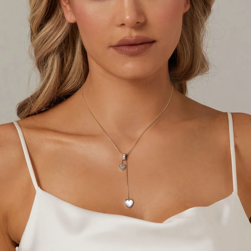 (image for) PANDORA Style Heart-Beating White Shell Y-Shaped Chain - BSN372 - View 6