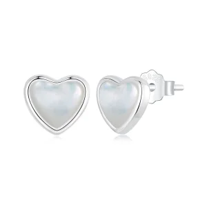 (image for) PANDORA Style Heart-Warming White Earrings - BSE969