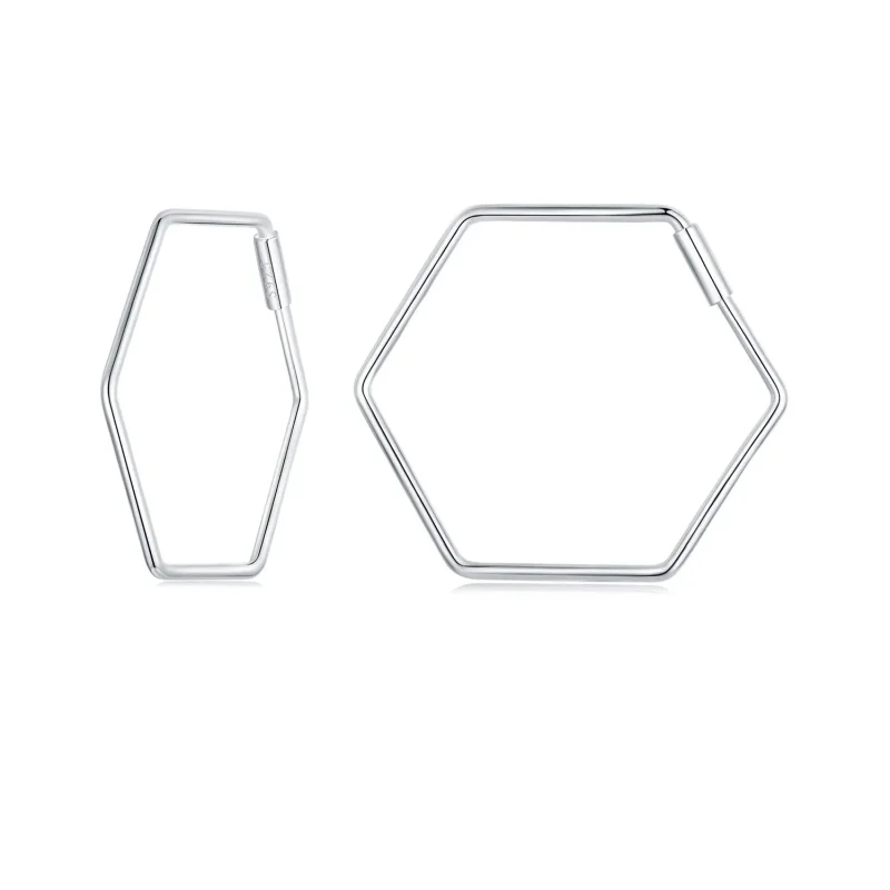 (image for) PANDORA Style Hexagon Simple Earrings - SCE1710 - Product Image