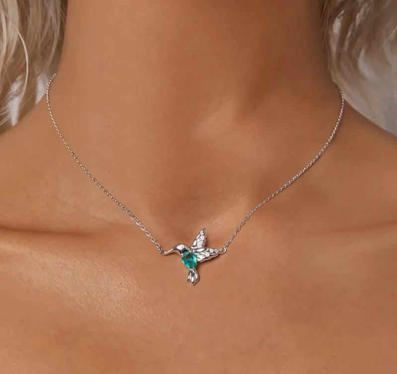 (image for) PANDORA Style Hummingbird Necklace - BSN378 - View 5