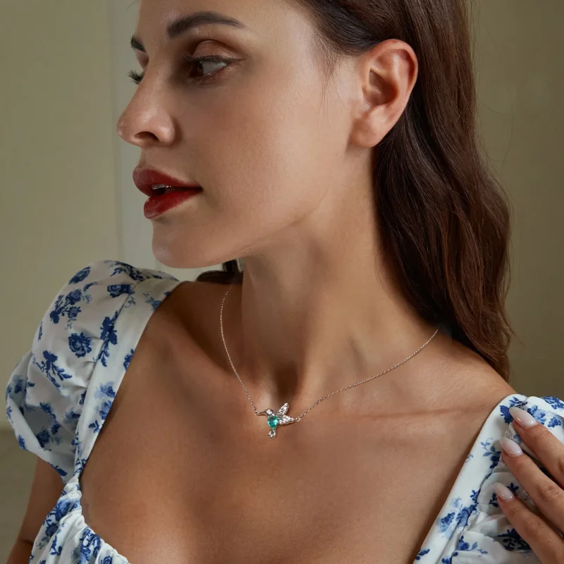 (image for) PANDORA Style Hummingbird Necklace - BSN378 - View 6