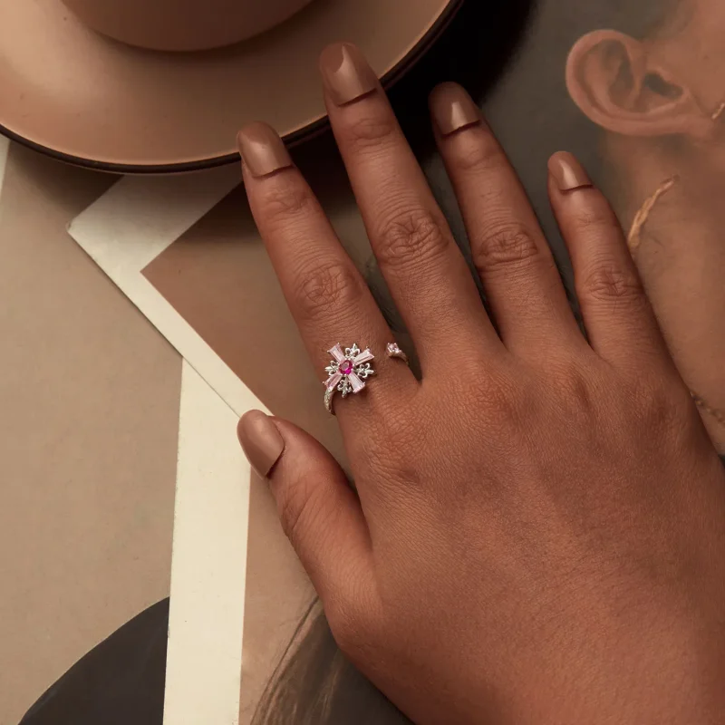 (image for) PANDORA Style Iris Cross Open Ring - BSR526-E - View 6