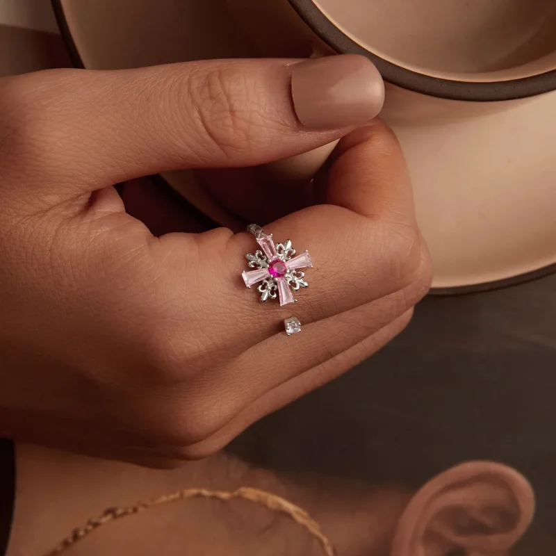 (image for) PANDORA Style Iris Cross Open Ring - BSR526-E - View 7