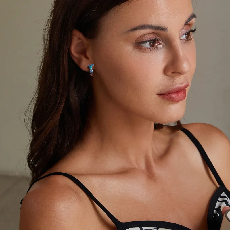 (image for) PANDORA Style Kingfisher Earrings - BSE997 - View 8