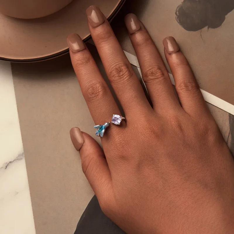 (image for) PANDORA Style Kingfisher Petal Ring - BSR540-E - View 4