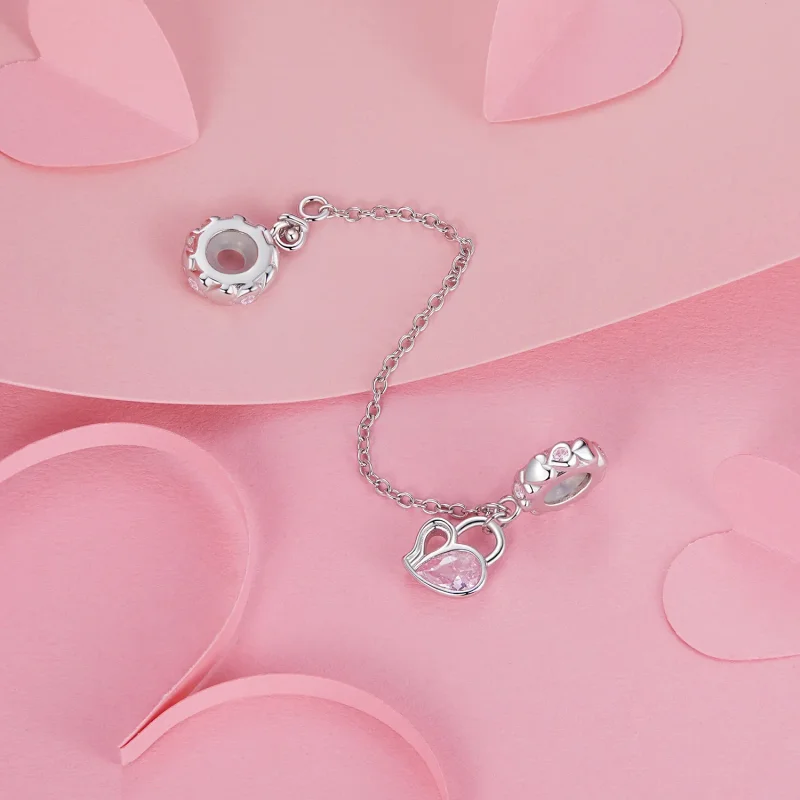 (image for) PANDORA Style Lover Heart Lock Safety Chain - BSC975 - View 2