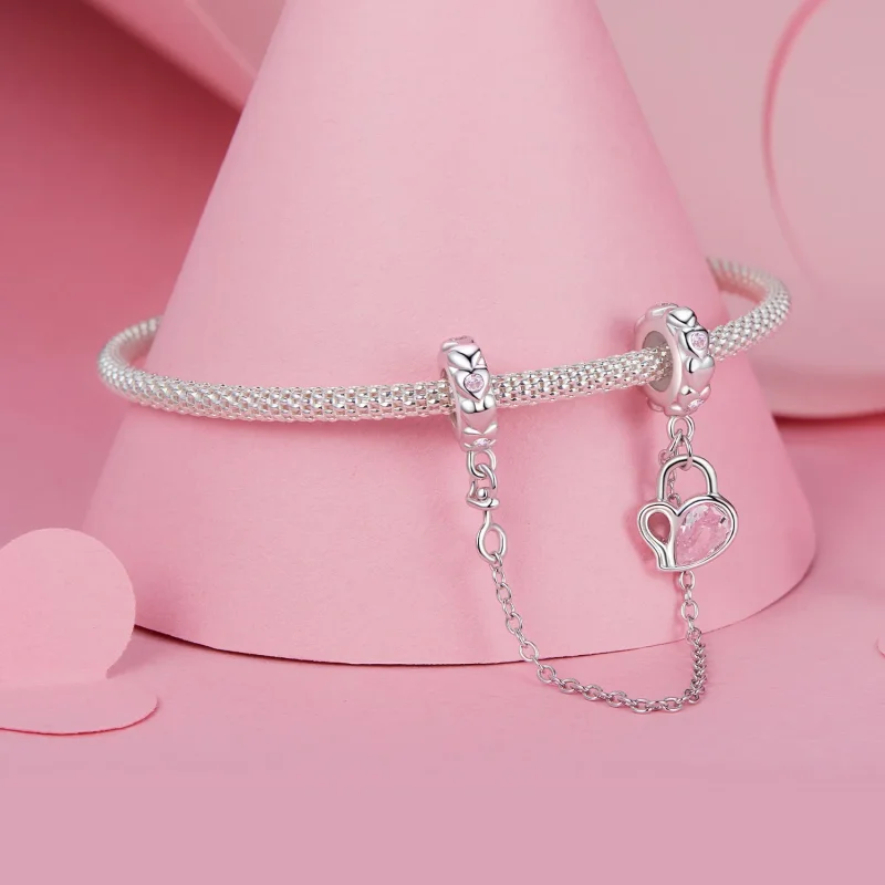 (image for) PANDORA Style Lover Heart Lock Safety Chain - BSC975 - View 3
