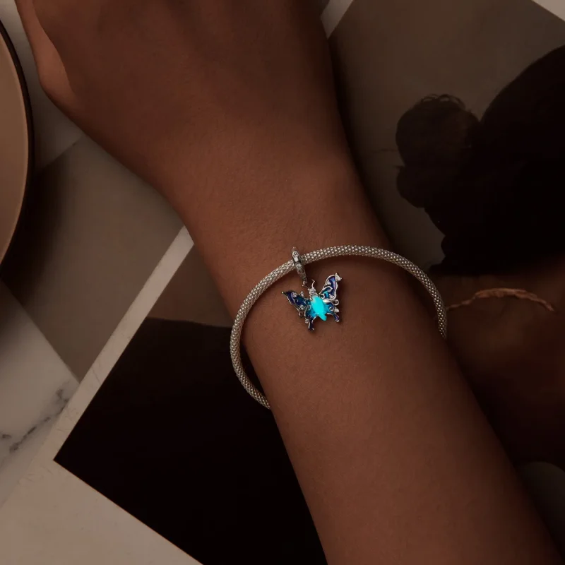 (image for) PANDORA Style Luminous Colorful Butterfly Pendant - SCC2731 - View 4