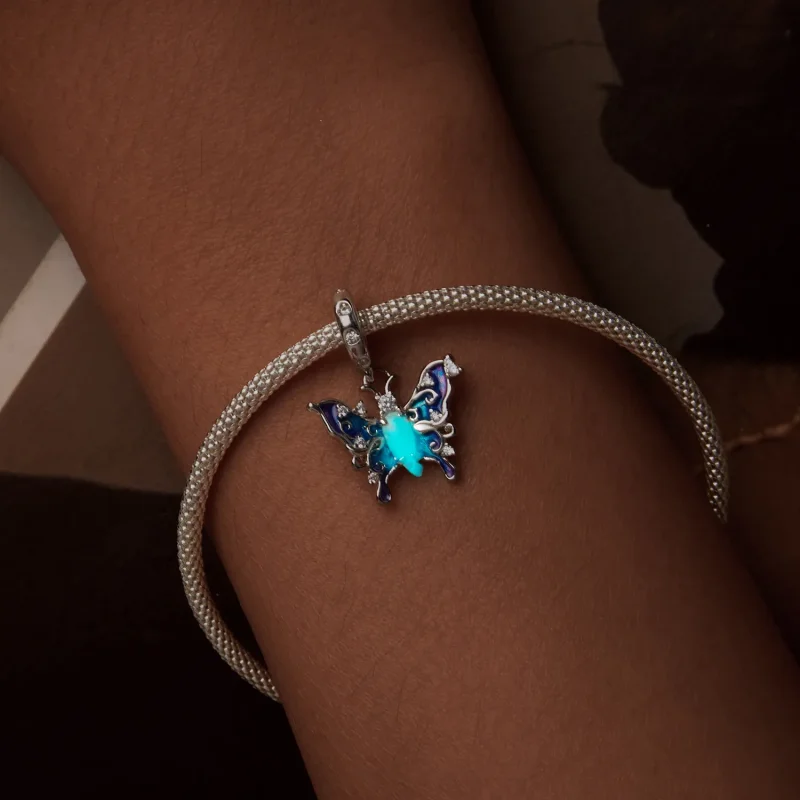 (image for) PANDORA Style Luminous Colorful Butterfly Pendant - SCC2731 - View 5