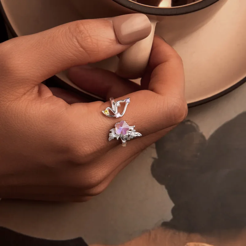 (image for) PANDORA Style Pink Butterfly Ring - SCR1011-E - View 5