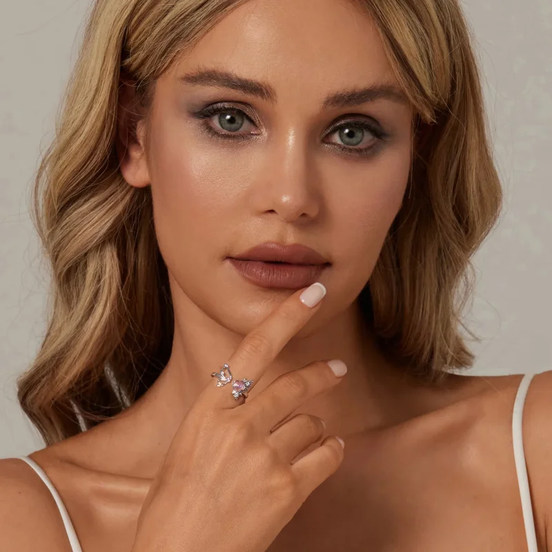 (image for) PANDORA Style Pink Butterfly Ring - SCR1011-E - View 7