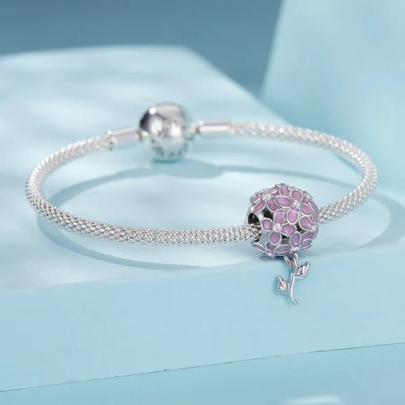 (image for) PANDORA Style Pink Flower Ball Beads - SCC2738 - View 3