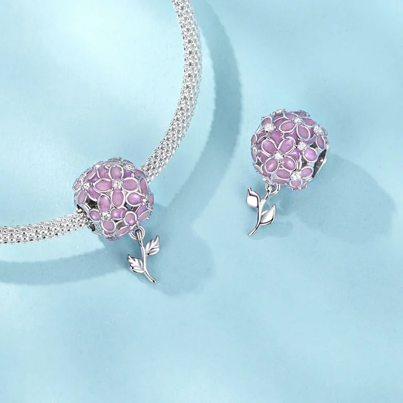 (image for) PANDORA Style Pink Flower Ball Beads - SCC2738 - View 4