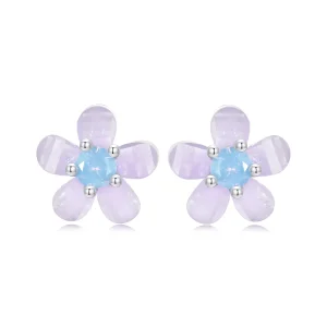 (image for) PANDORA Style Purple Flower Earrings - SCE1733