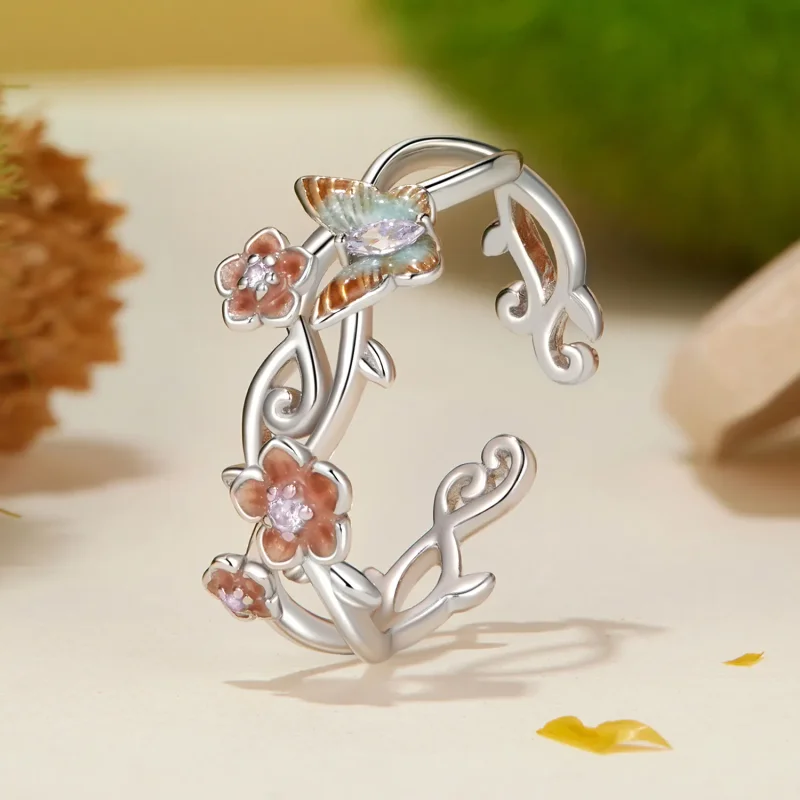 (image for) PANDORA Style Romantic Sakura Butterfly Ring - BSR538-E - View 2