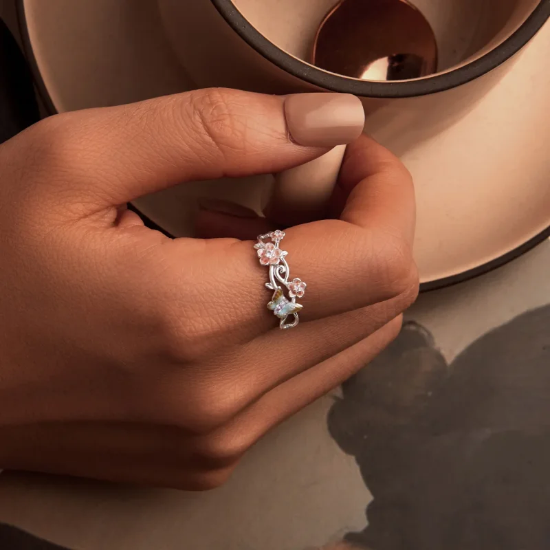 (image for) PANDORA Style Romantic Sakura Butterfly Ring - BSR538-E - View 5