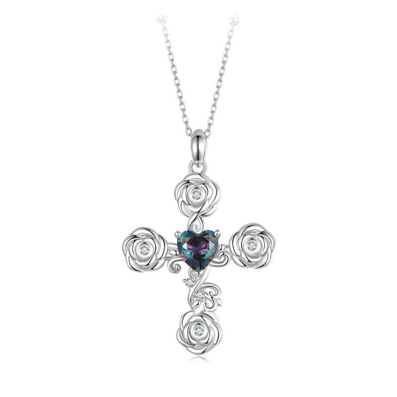 (image for) PANDORA Style Rose Cross Necklace - BSN379 - Product Image