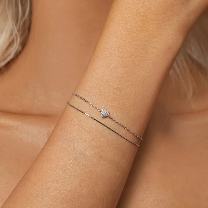 (image for) PANDORA Style Shining Heart Double Layer Bracelet - BSB169 - View 5