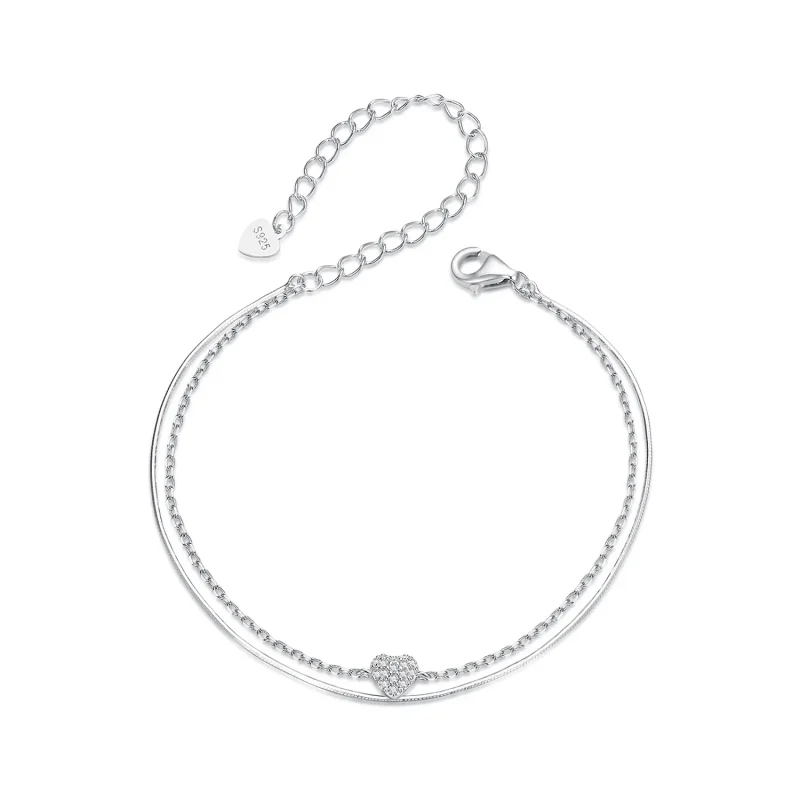 (image for) PANDORA Style Shining Heart Double Layer Bracelet - BSB169 - Product Image