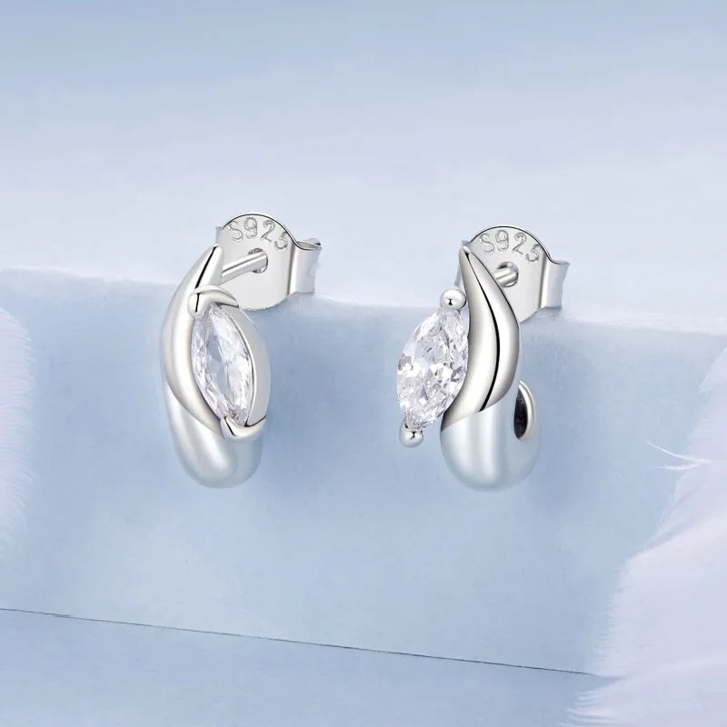 (image for) PANDORA Style Simple Marquise Stud Earrings - BSE971 - View 2