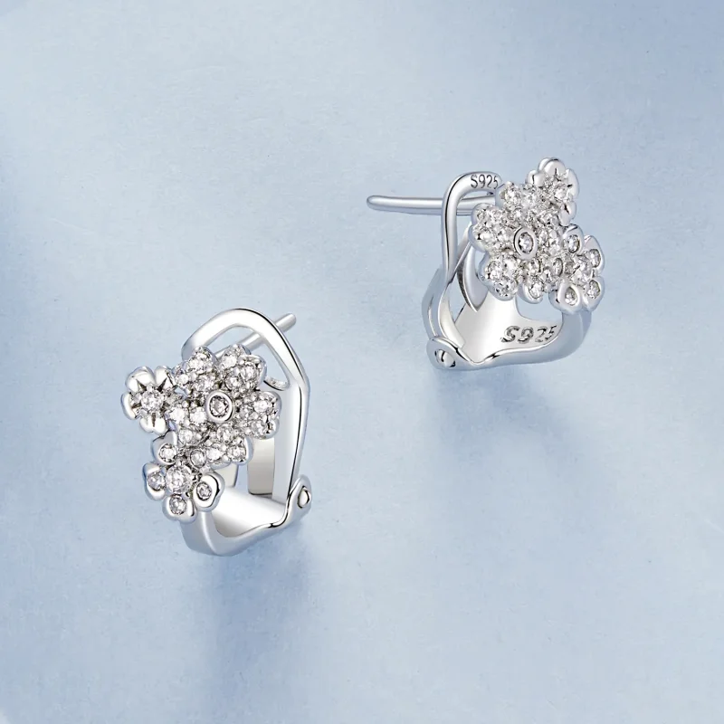 (image for) PANDORA Style Small Flower Ear Buttons - BSE975 - View 3