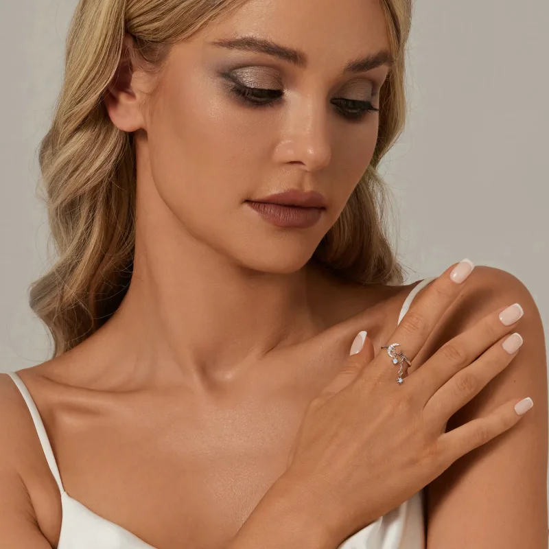 (image for) PANDORA Style Star And Moon Chain Ring - BSR548-E - View 7