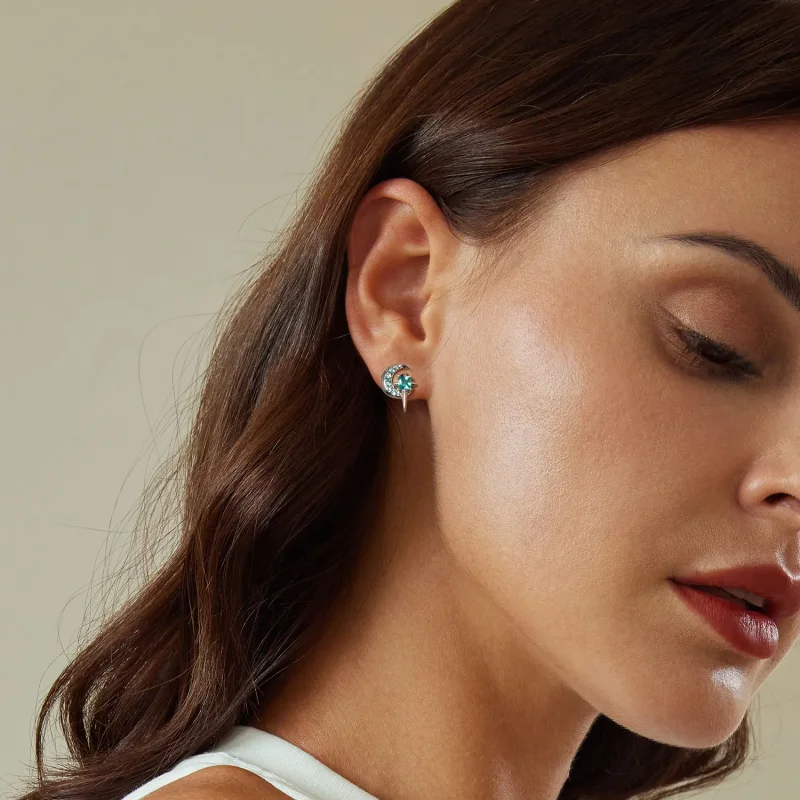 (image for) PANDORA Style Star And Moon Earrings - BSE972 - View 7