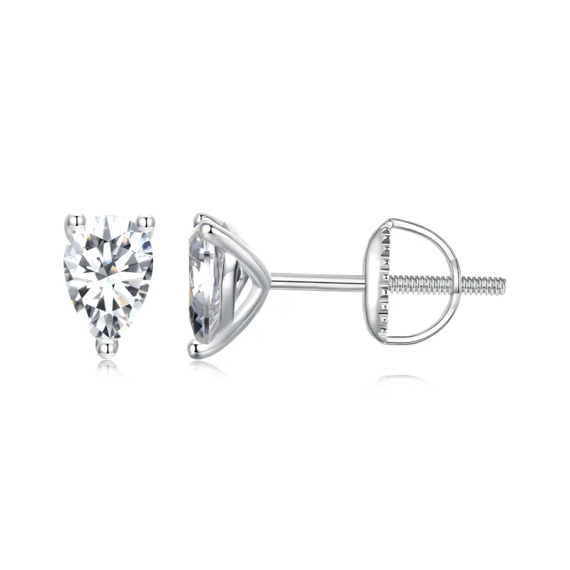 (image for) PANDORA Style Water Drop Moissanite Earrings (Two Certificates) - MSE049 - Product Image