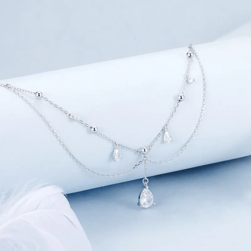 (image for) PANDORA Style Water Drop Tassel Necklace - BSN383 - View 2