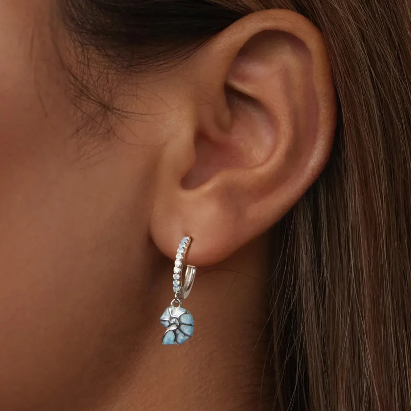 (image for) PANDORA Style Blue conch earrings - BSE1012 - View 6