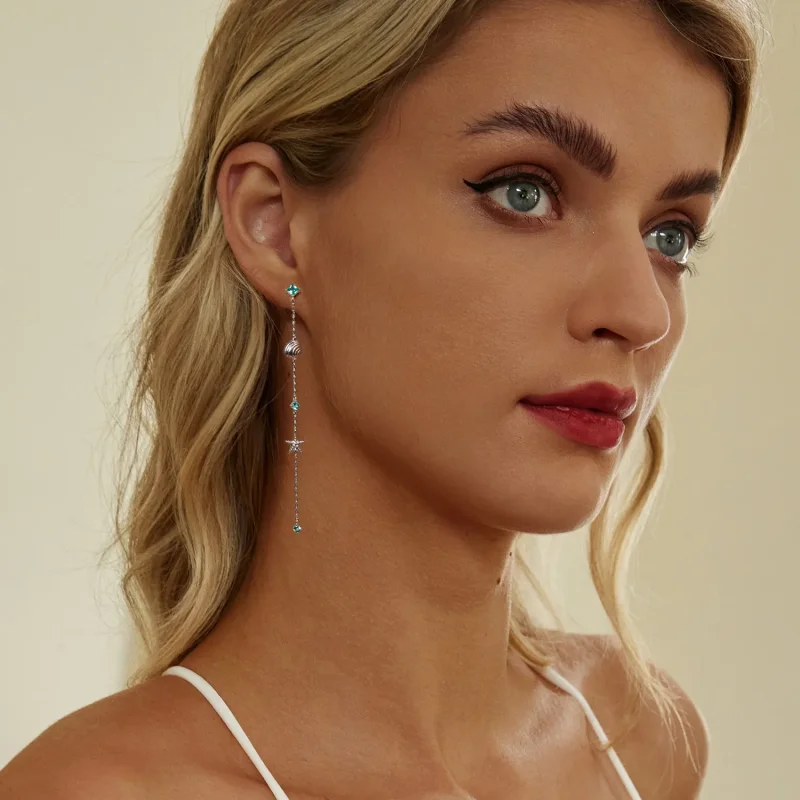 (image for) PANDORA Style Blue Ocean Earrings - BSE1013 - View 7