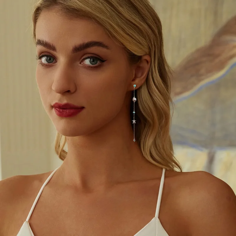 (image for) PANDORA Style Blue Ocean Earrings - BSE1013 - View 8