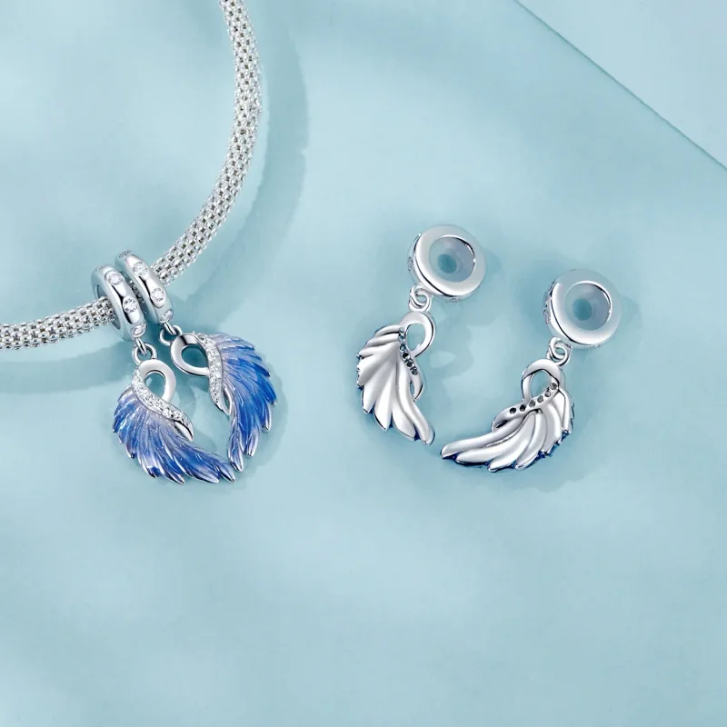 (image for) PANDORA Style Blue Wings Double Pendant - SCC2781 - View 5