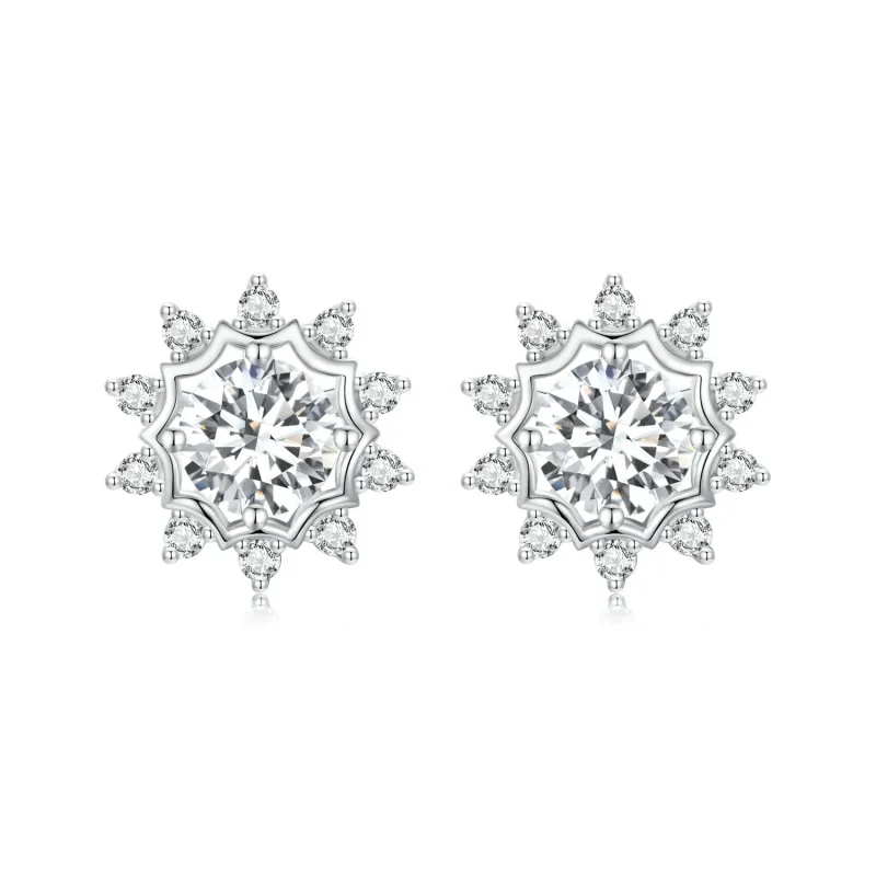 (image for) PANDORA Style Brilliant Beauty 0.5ct Moissanite Earrings (Two Certificates) - MSE048 - Product Image