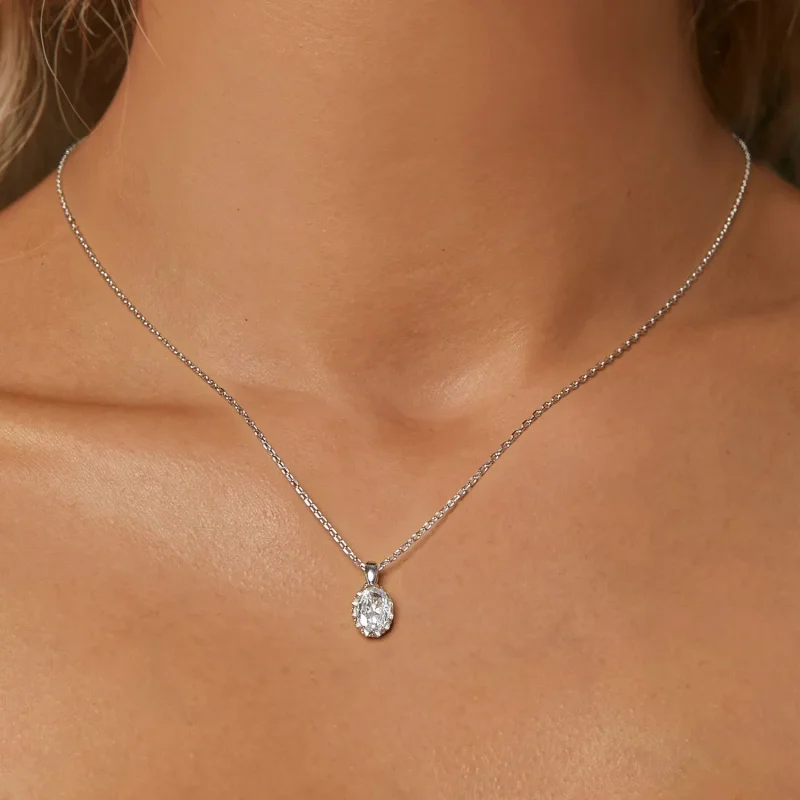 (image for) PANDORA Style Brilliant Beauty 1ct Moissanite Necklace (with one certificate) - - View 5