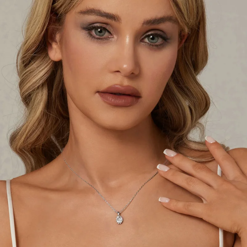 (image for) PANDORA Style Brilliant Beauty 1ct Moissanite Necklace (with one certificate) - - View 6