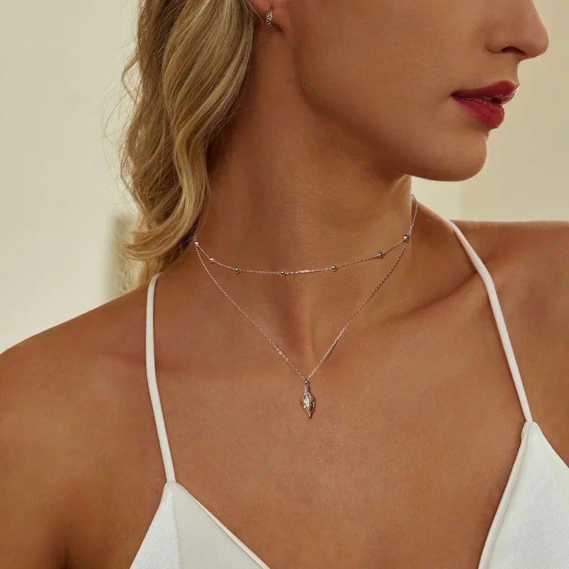 (image for) PANDORA Style Conch Shell Necklace - BSN387 - View 6