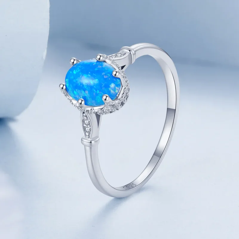 (image for) PANDORA Style Crown Blue Opal Ring - BSR564 - View 2