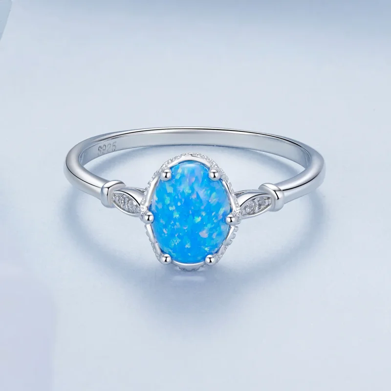 (image for) PANDORA Style Crown Blue Opal Ring - BSR564 - View 3