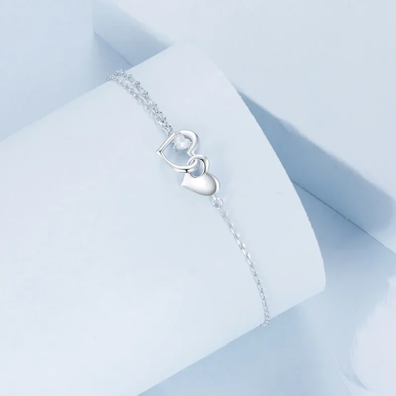 (image for) PANDORA Style Double Heart Bracelet - BSB178 - View 2