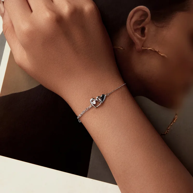 (image for) PANDORA Style Double Heart Bracelet - BSB178 - View 4