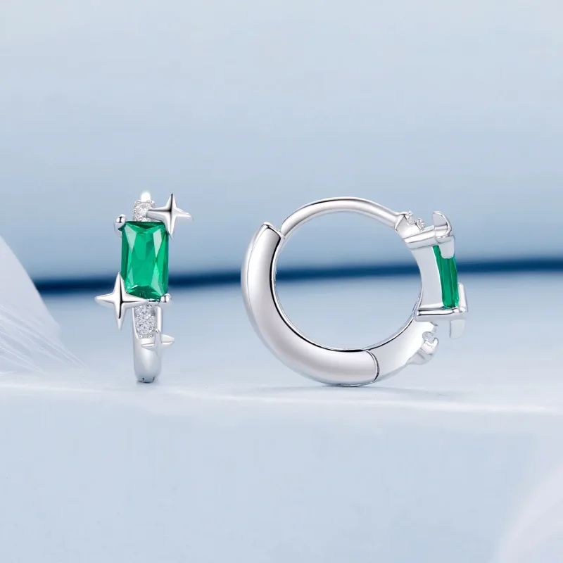 (image for) PANDORA Style Emerald Star Earrings - BSE1036 - View 2