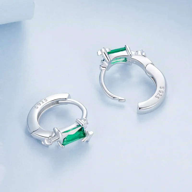 (image for) PANDORA Style Emerald Star Earrings - BSE1036 - View 4