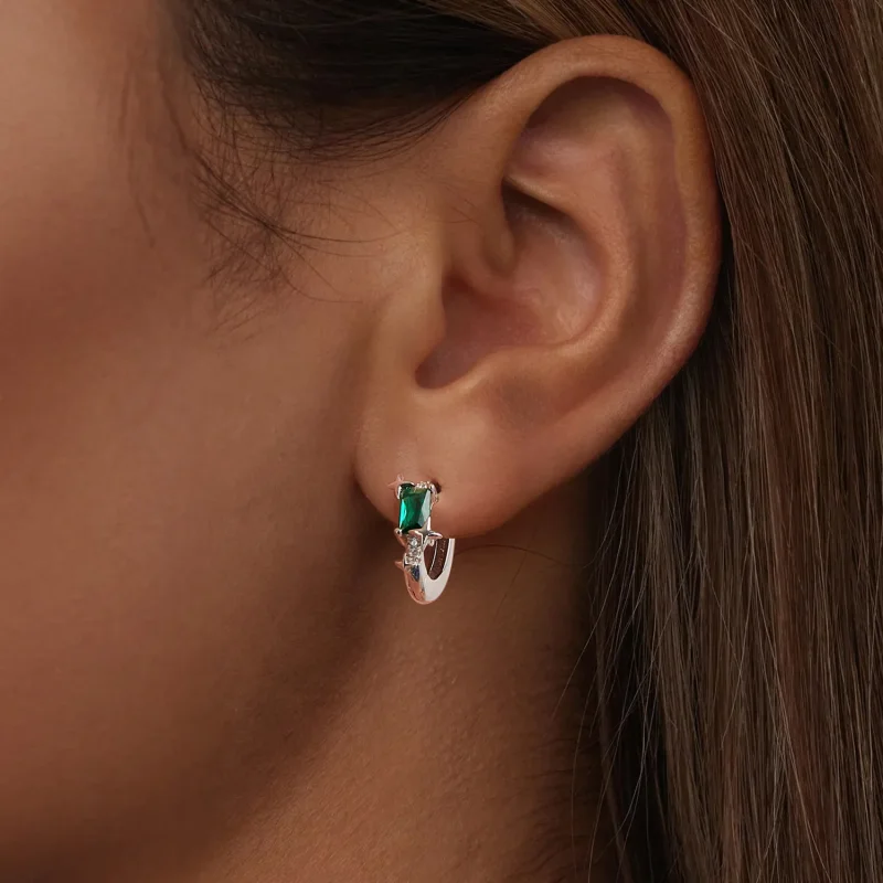 (image for) PANDORA Style Emerald Star Earrings - BSE1036 - View 6