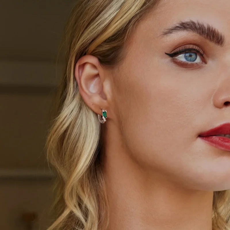 (image for) PANDORA Style Emerald Star Earrings - BSE1036 - View 7