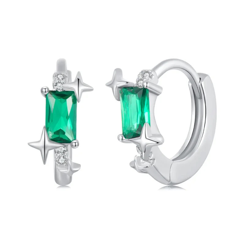 (image for) PANDORA Style Emerald Star Earrings - BSE1036 - Product Image