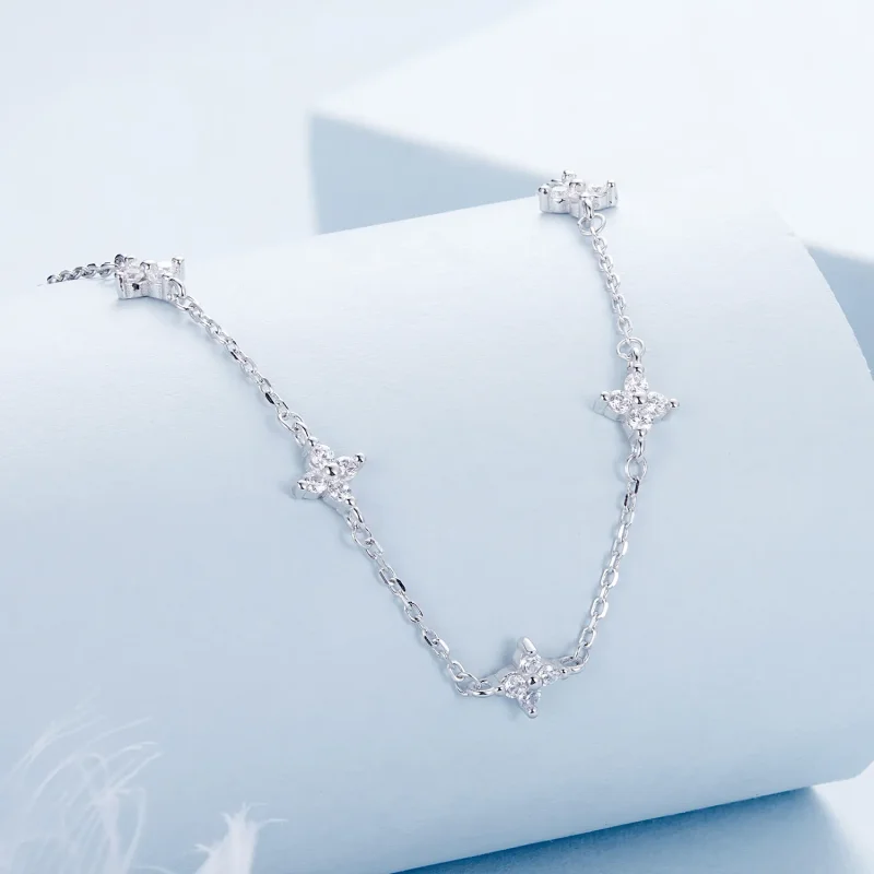 (image for) PANDORA Style Four-leaf clover and star necklace - BSN394 - View 2